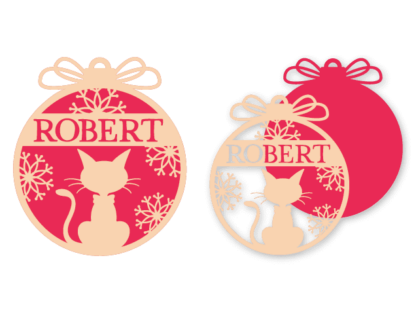 Customized Christmas Cat Ornament, Free SVG File for Members - Christmas Gift for Pet Lovers