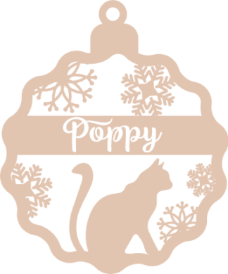 Hanging Ornament with cat Free SVG File for Members - Personalized Christmas Ornament