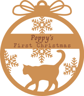 Pet's First Christmas Free SVG File for Members - Personalized Christmas Ornament