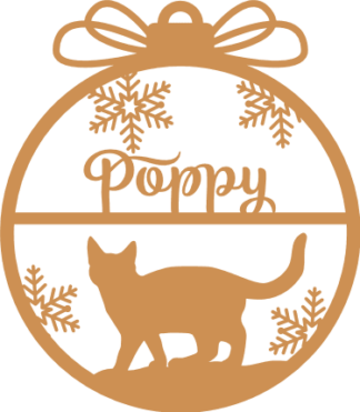 Christmas Hanging Ornament with cat Free SVG File for Members - Personalized Christmas Ornament
