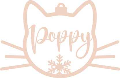 Cat face shaped hanging ornament Free SVG File for Members - Personalized Christmas Ornament