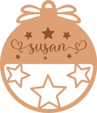 Christmas round hanging ornament with bow Free SVG File for Members - Personalized Christmas ornament