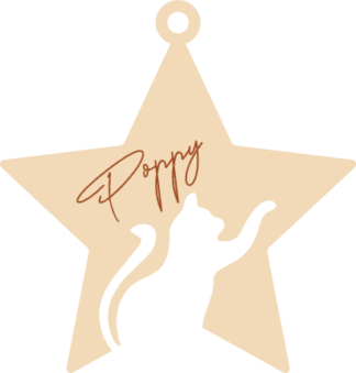 Star Shaped Hanging Ornament with cat Free SVG File for Members - Personalized Christmas Ornament