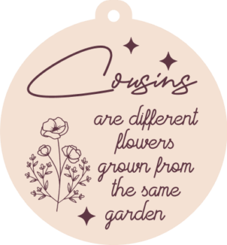 Cousins Quote Christmas Ornament Free SVG File for Members - Floral holiday decor