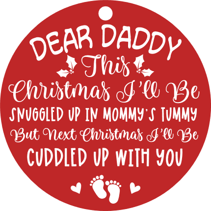 Holiday Ornament for Dad-to-Be Free SVG File for Members - Christmas gift