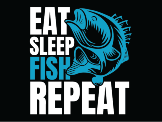 Eat, Sleep, Fish, Repeat Free SVG File for Members - Funny Fishing tshirt design
