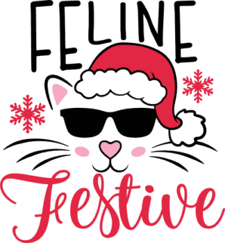 Feline Festive Free SVG File for Members - Funny Christmas tshirt design for cat lovers