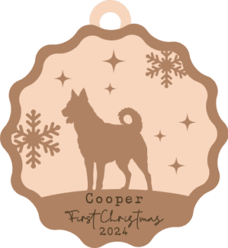 Pet's First Christmas svg, Custom dog name Christmas ornament - Free SVG File for Members