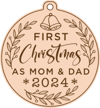First Christmas as Mom & Dad 2024 Free SVG File for Members - baby announcement christmas ornament