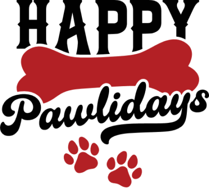 Happy Pawlidays, dog bone Free SVG File for Members - Funny Holiday Design for Pet Lovers