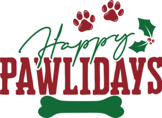 Happy Pawlidays Free SVG File for Members - Funny Holiday Design for Pet Lovers