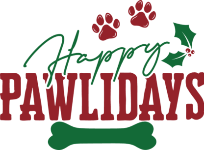 Happy Pawlidays Free SVG File for Members - Funny Holiday Design for Pet Lovers