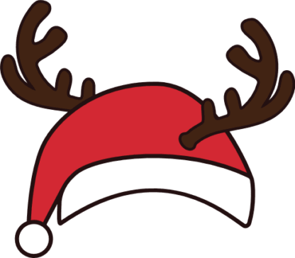 Santa Hat and antlers Free SVG File - Christmas decorative sticker