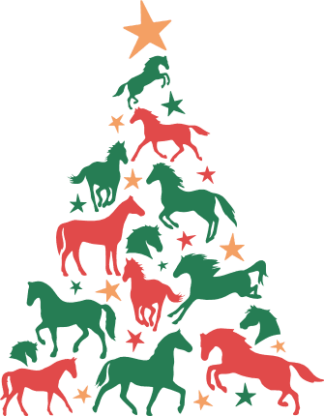 Christmas Tree made of horses Free SVG File for Members - Christmas decoration
