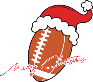 Merry Christmas football svg for tshirt, American football ball with santa hat - Free SVG File for Members