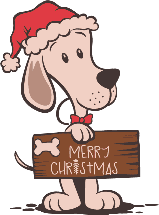 Dog Holding Merry Christmas Sign Free SVG File for Members - Christmas dog wall sticker