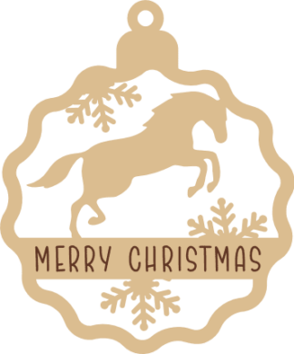 Merry Christmas Horse Ornament Free SVG File for Members - Holiday Decor