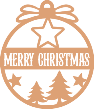 Merry Christmas sign, Ornament Free SVG File for Members - Decorative Christmas ornament