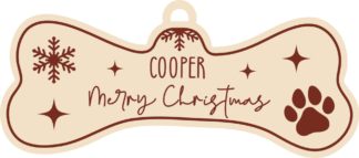 Merry Christmas svg, Personalized name dog bone ornament for pet lovers - Free SVG File for Members