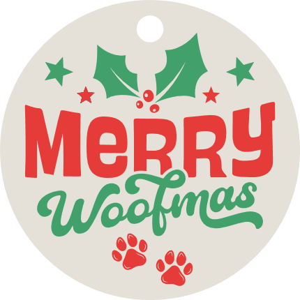 Merry Woofmas Free SVG File for Members - Christmas Ornament For Pet Lover