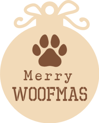Merry Woofmas Free SVG File for Members - Christmas Hanging Ornament for pet lover