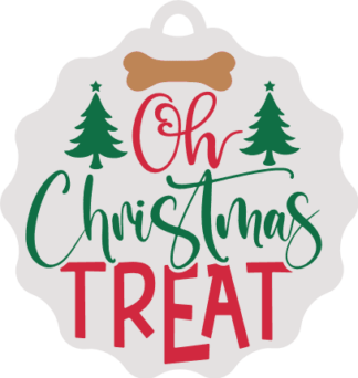 Oh Christmas Treat Free SVG File for Members - Christmas ornament for pet lover