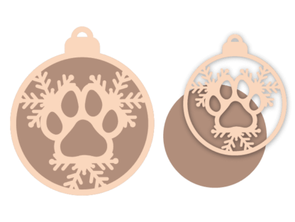 Paw Print with Snowflake Free SVG File for Members - Christmas Ornament for Pet Lovers