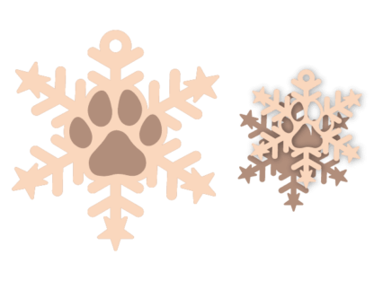 Snowflake Ornament with Paw Print Free SVG File for Members - Christmas Decor for Pet Lovers