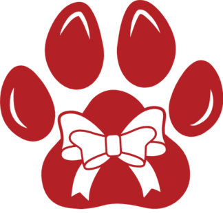 Paw Print with Bow Free SVG File for Members - Festive Design for Pet Lovers