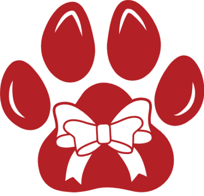 Paw Print with Bow Free SVG File for Members - Festive Design for Pet Lovers