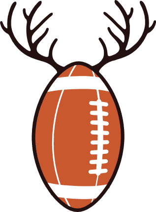 American Football Ball With antler Free SVG File for Members - Christmas Football Clipart Image