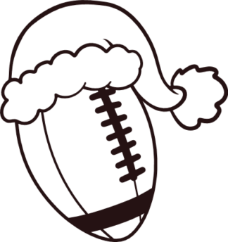 American Football ball With Santa hat Free SVG File For members - Christmas Football Clipart Image