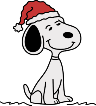 Cute puppy with santa hat Free SVG File for Members - Christmas dog clipart image