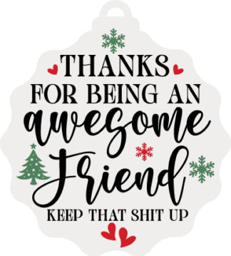 Friendship Quote Ornament Free SVG File for Members - Funny Christmas gift