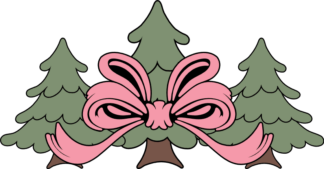 Trees with Bow Free SVG File for Members - Christmas tree clipart image