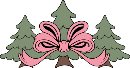 Trees with Bow Free SVG File for Members - Christmas tree clipart image
