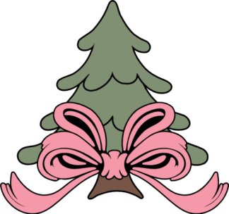 Christmas Tree with Bow clipart image - Free SVG File for Members