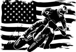 American Flag and Motocross rider Free SVG File for Members - Patriotic Biker Tshirt Design