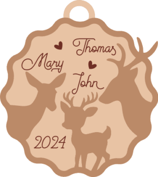 Christmas Custom Name Ornament Free SVG File for Members - Holiday Decor
