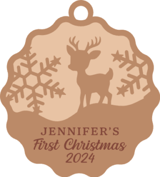 First Christmas ornament Free SVG File for Members - Personalized Name Holiday Decor