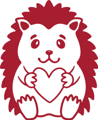 Cute Hedgehog Holding Heart Free SVG File for Members - Lovely Animal Valentine's Design