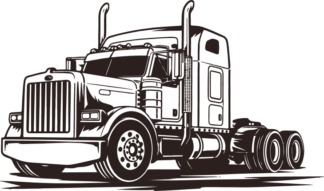 Detailed Big Rig Truck free svg file for members - Highway Truck vector image
