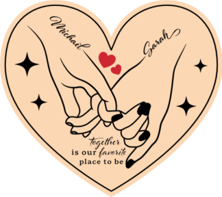 Romantic Heart Design with Hand Holding Free SVG File for Members - Customized Love Quote Valentine gift