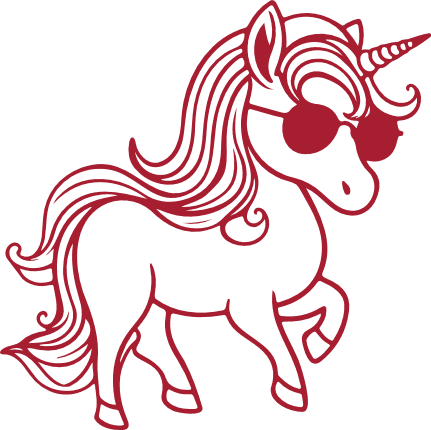 Cool Unicorn with Sunglasses Free SVG File for Members - Sassy Unicorn clipart image