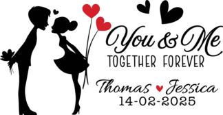 You & Me Together Forever Free SVG File for Members - Customized Names Valentine’s Design