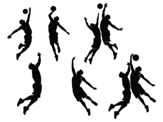 Basketball Player In Action silhouette Free SVG File bundle for Members -  Sports Clipart Image