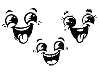Funny Cartoon Faces Free SVG File Bundle for Members - Goofy Smiley Faces clipart