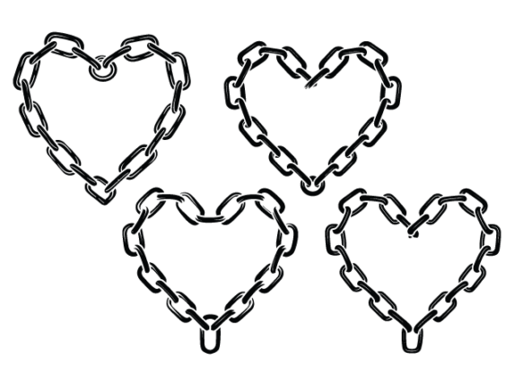 Heart made of chain Free SVG File Bundle for Members - Locked Love ...