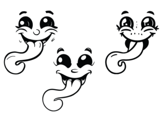 Playful Tongue Out Smiley Faces Free SVG File Bundle for Members - Silly Faces clipart