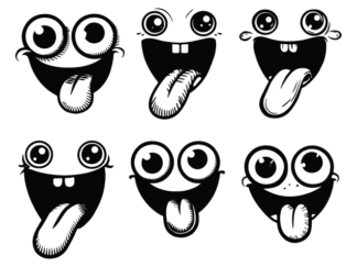 Tongue Out Smiley Emoji Faces Free SVG File Bundle for Members - Silly Faces clipart image